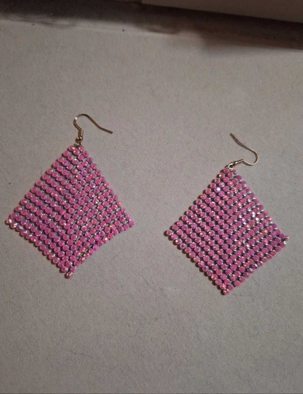 Pink Mesh Drop Earrings